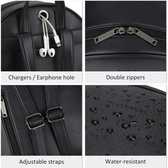 Women Backpack Purse Water Resistant PU Leather Backpack Fashion Rucksack main image 4